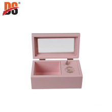 Customized MDF Music Transparent Window Matt Wooden Gift Packaging Pink Silk Screen Logo Small Jewelry Wood box